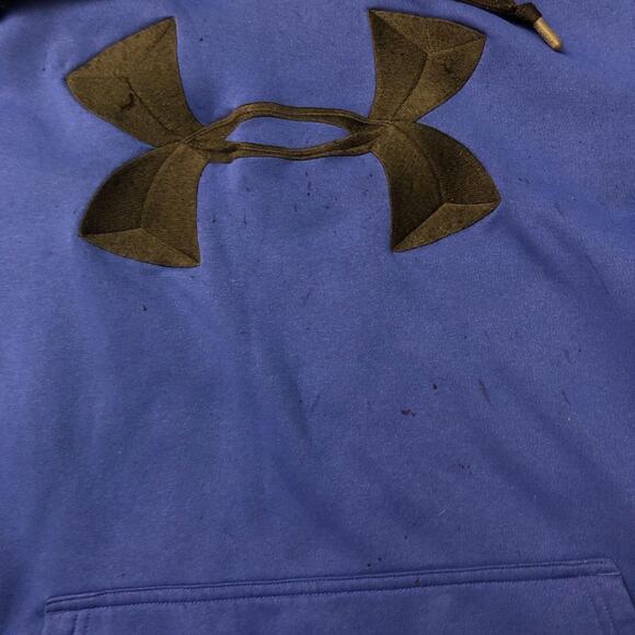 Men’s Blue Under Armour Embroidered Logo Hooded Sweatshirt - Picture 3 of 6